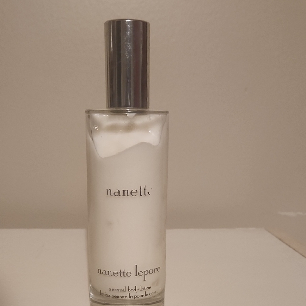 Nanette Lepore White Body Lotion with Silver Cap